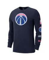 Men's Nike Navy Washington Wizards 2022/23 City Edition Essential Expressive Long Sleeve T-shirt