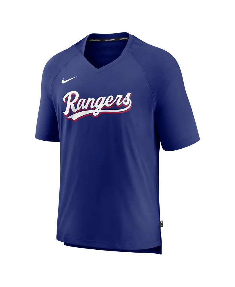 Men's Nike Royal Texas Rangers Authentic Collection Pregame Raglan Performance V-Neck T-shirt