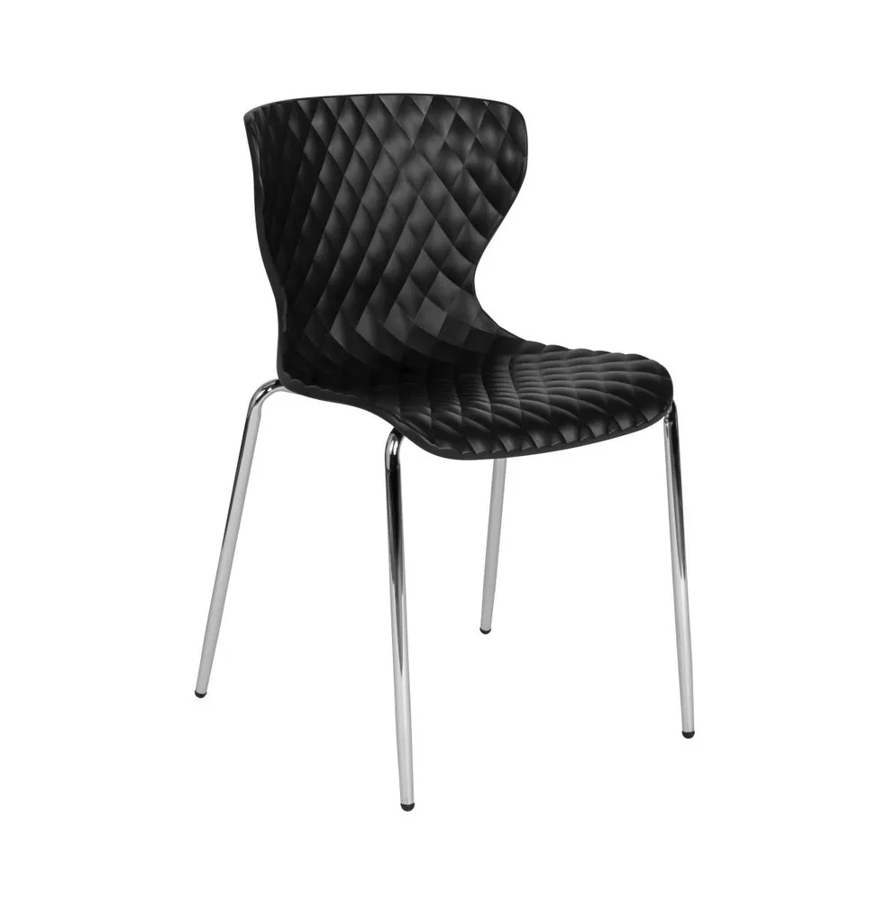 Emma+Oliver Contemporary Design Accent Dining Plastic Stack Chair