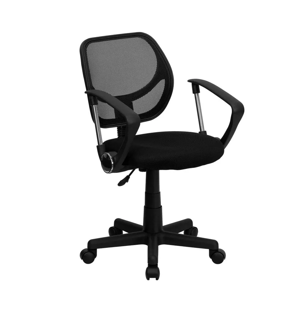 Emma+Oliver Mid-Back Mesh Swivel Task Office Chair With Curved Square Back And Arms