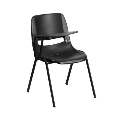 Emma+Oliver Ergonomic Shell Chair With Right Handed Flip-Up Tablet - Arm Desk