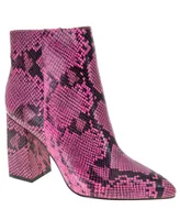 BCBGeneration Women's Briel Block Heel Bootie - Viva Pink Snake