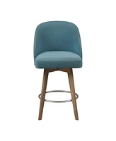 Madison Park Pearce 25.75" Wood Legs Swivel Seat Counter Stool