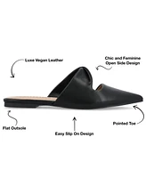 Journee Collection Women's Enniss Twist Cutout Pointed Toe Mule Flats