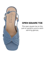 Journee Collection Women's Kirsi Square Toe Sandals