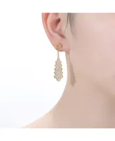 Rachel Glauber 14K Gold Plated Cubic Zirconia Dangle Earrings