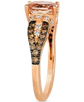 Le Vian Peach Morganite (7/8 ct. t.w.) & Diamond (1/2 ct. t.w.) Ring in 14k Rose Gold