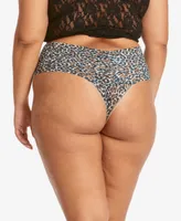 Hanky Panky Women's Plus Size One Size Leopard-Print Thong 2X1924X