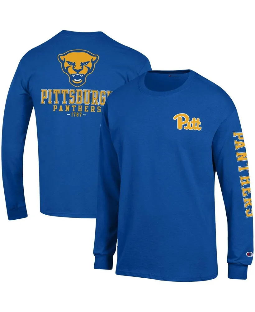 Men's Champion Royal Pitt Panthers Team Stack Long Sleeve T-shirt