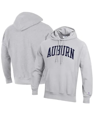 Men's Champion Heathered Gray Auburn Tigers Team Arch Reverse Weave Pullover Hoodie