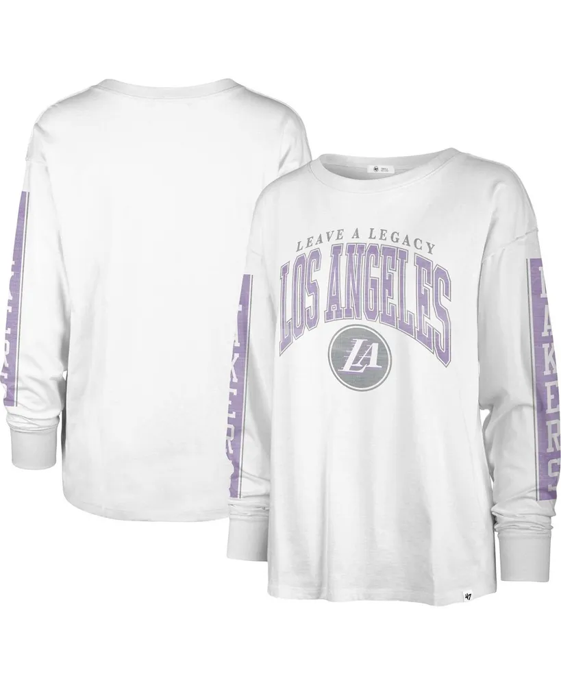 Women's '47 Brand White Los Angeles Lakers City Edition Soa Long Sleeve T-shirt