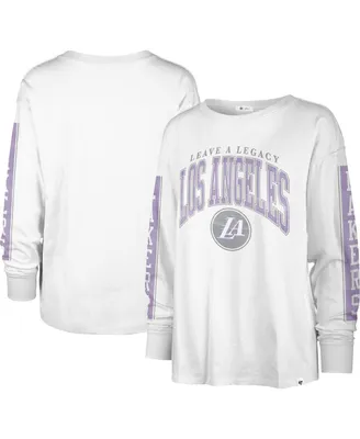 Women's '47 Brand White Los Angeles Lakers City Edition Soa Long Sleeve T-shirt