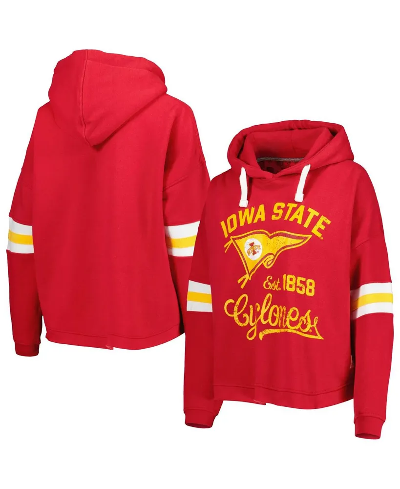 Women's Pressbox Cardinal Iowa State Cyclones Super Pennant Pullover Hoodie