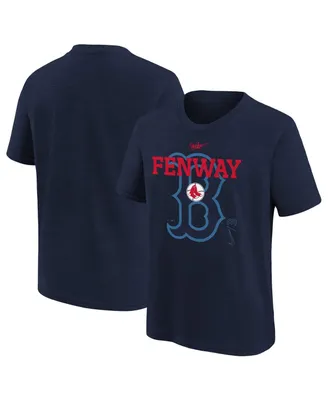 Big Boys and Girls Nike Navy Boston Red Sox Rewind Retro Tri-Blend T-shirt