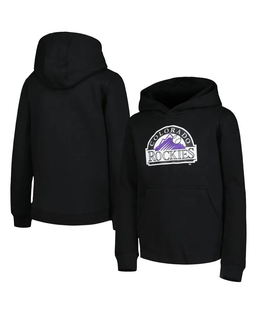 Big Boys and Girls Black Colorado Rockies Team Primary Logo Pullover Hoodie