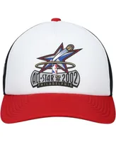 Men's Mitchell & Ness White Philadelphia 76ers Hardwood Classics Party Time Trucker Snapback Hat