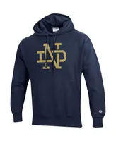 Men's Champion Navy Notre Dame Fighting Irish Vault Logo Reverse Weave Pullover Hoodie