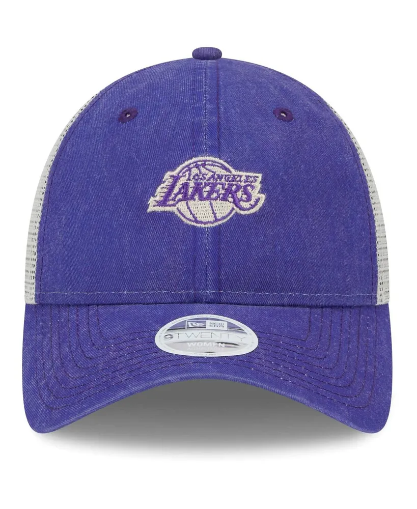 Women's New Era Purple Los Angeles Lakers Micro Logo 9TWENTY Trucker Adjustable Hat