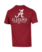 Men's Champion Crimson Alabama Crimson Tide Team Stack 2-Hit T-shirt