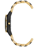 Anne Klein Women's Solar Gold-Tone and Black Oceanworks Plastic Watch, 32mm