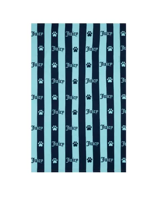 Juicy Couture Microfiber Pet Towel, Heart Paw Stripes