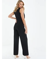 Quiz Women's Buckle Frill Detail Palazzo Jumpsuit