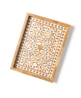 Gauri Kohli Jodhpur Wood Inlay Decorative Tray, 20" x 15"