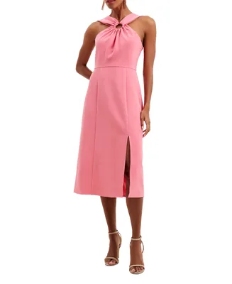 French Connection Women's Echo Crepe Ring Midi Dress
