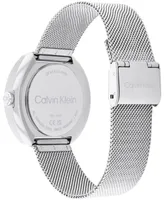 Calvin Klein Women's Multifunction Silver-Tone Stainless Steel Mesh Bracelet Watch 38mm