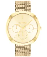 Calvin Klein Women's Multifunction Gold-Tone Stainless Steel Mesh Bracelet Watch 38mm