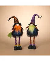 Set of 2 Lighted Plush Standing Spooky Halloween Gnomes