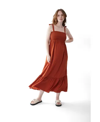 Women's Maternity Smocked Bodice Dress