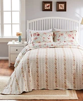 Greenland Home Fashions Antique-Like Rose 100% Cotton Traditional 3 Piece Bedspread Set