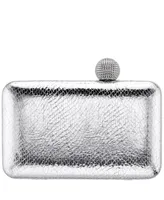 Nina Embossed Snake Minaudiere with Crystal Clasp