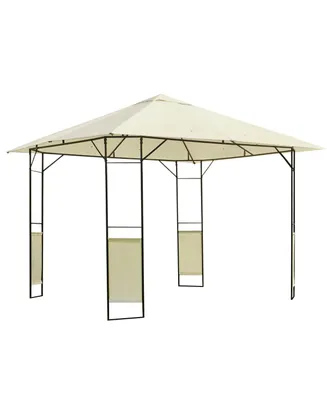Outsunny 10' x 10' Outdoor Gazebo Canopy Modern Canopy Shelter with Weather Resistant Roof & Steel Frame for Parties, BBQs, & Shade