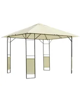 Outsunny 10' x 10' Outdoor Gazebo Canopy Modern Canopy Shelter with Weather Resistant Roof & Steel Frame for Parties, BBQs, & Shade