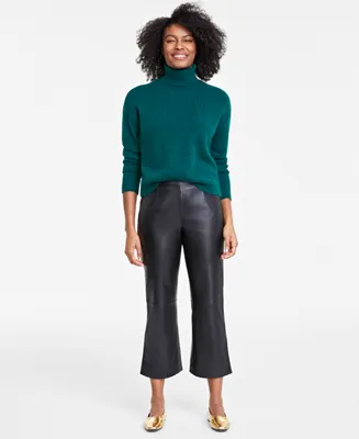 On 34th Women's Leather Kick-Flare Pants, Created for Macy's