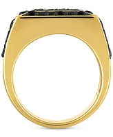 Esquire Men's Jewelry Black Spinel Square Cluster Ring (4 ct. t.w.) in 18k Gold-Plated Sterling Silver, Created for Macy's