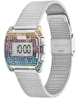 Coach Women's Darcy Digital Rainbow Silver-Tone Stainless Steel Mesh Bracelet Watch, 30mm