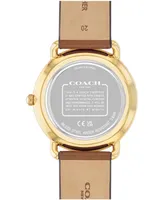 Coach Unisex Elliot Saddle Leather Strap Watch, 40mm