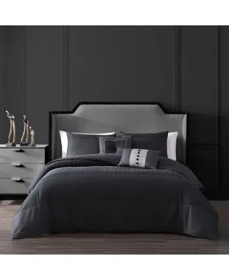 Bebejan Kyle Black Bedding 200 Thread Count 100% Cotton Sateen 5 Piece Reversible King Comforter Set