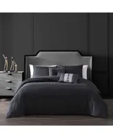 Bebejan Kyle Black Bedding 200 Thread Count 100% Cotton Sateen 5 Piece Reversible Queen Comforter Set