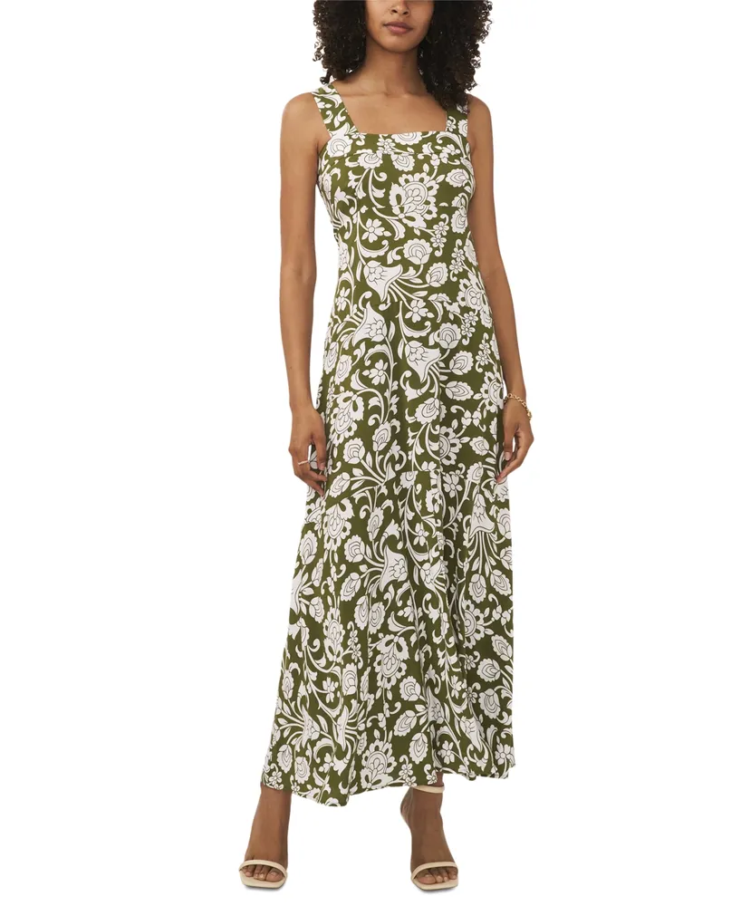 Vince Camuto Floral Square-Neck Smocked-Back Maxi Dress | Mall of America®