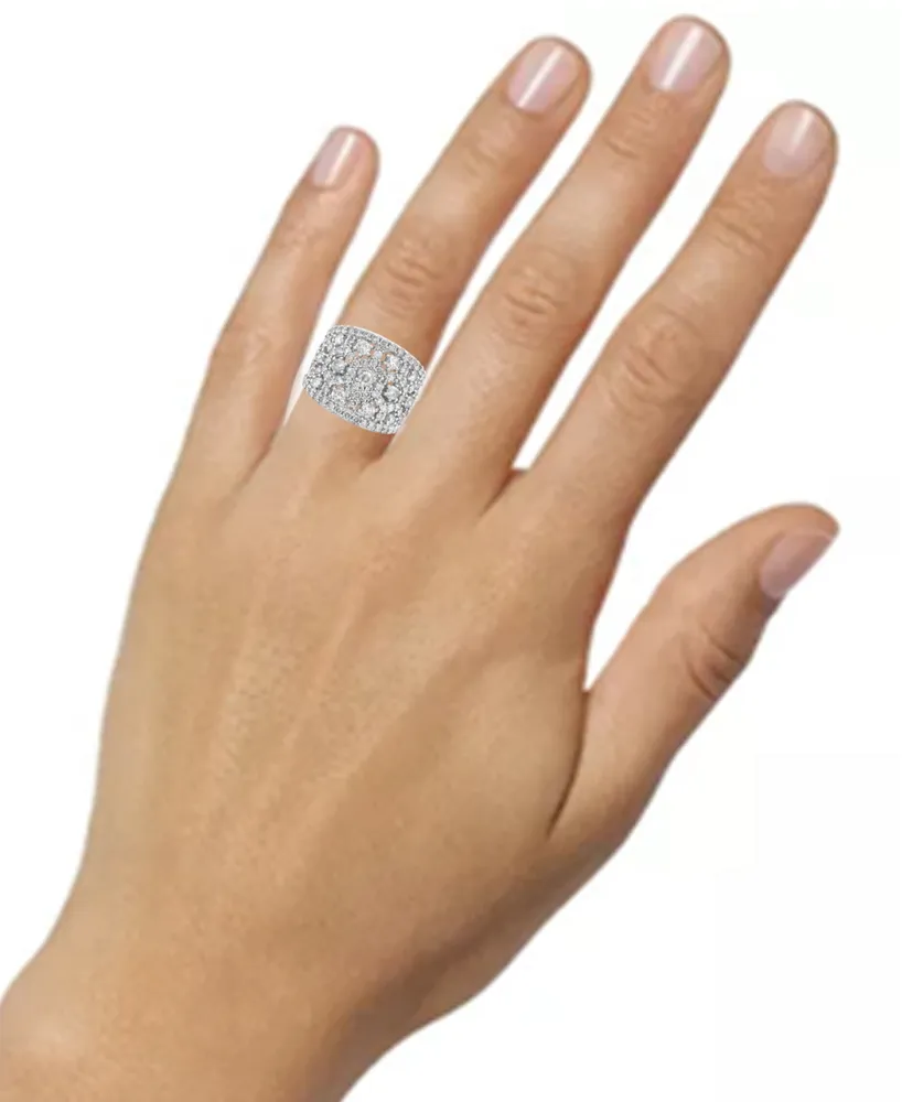 Diamond Wide Cluster Statement Ring (3 ct. t.w.) in 10k White Gold