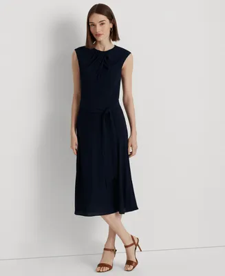 Lauren Ralph Women's Bubble Crepe Cap-Sleeve Dress