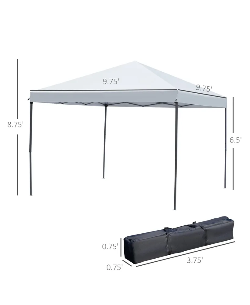Outsunny 10' x 10' Pop-up Canopy Vendor Tent with Removable Mesh Walls, Easy Setup Design & Travel Bag Included White