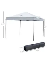 Outsunny 10' x 10' Pop-up Canopy Vendor Tent with Removable Mesh Walls, Easy Setup Design & Travel Bag Included White