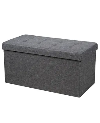 31.5''Fabric Foldable Storage Ottoman Toy Chest W/Removable Bin