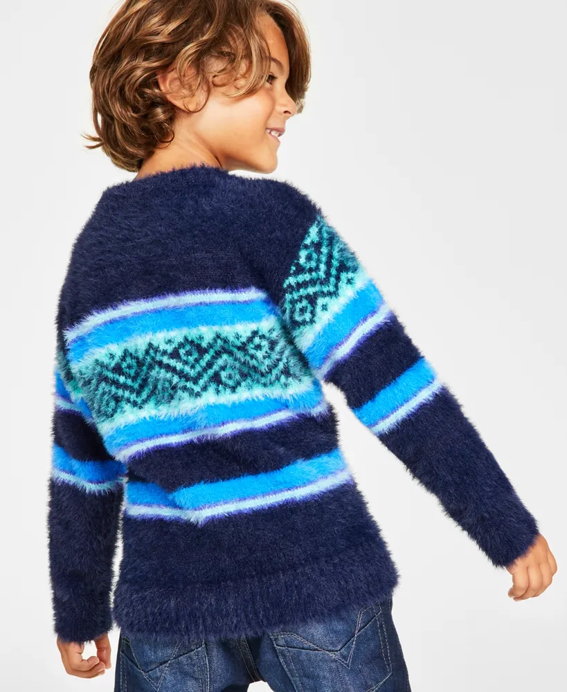 Holiday Lane Little Boys Fair Isle Crewneck Long-Sleeve Sweater, Created for Macy's