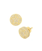 Men's Diamond Cluster Star Disc Stud Earrings (3/4 ct. t.w.) in 10k Gold